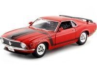 Cochesdemetal.es 1970 Ford Mustang BOSS 302 Fastback Rojo/Negro 1:24 Welly 22088