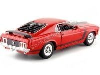 Cochesdemetal.es 1970 Ford Mustang BOSS 302 Fastback Rojo/Negro 1:24 Welly 22088