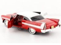 Cochesdemetal.es 1958 Plymouth Fury "Christine Versión Malvado" Rojo/Blanco 1:24 Greenlight 84082