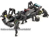Cochesdemetal.es Set 7 Mecánicos de Boxes Fórmula 1 Equipo Mercedes 1:18 American Diorama 76554