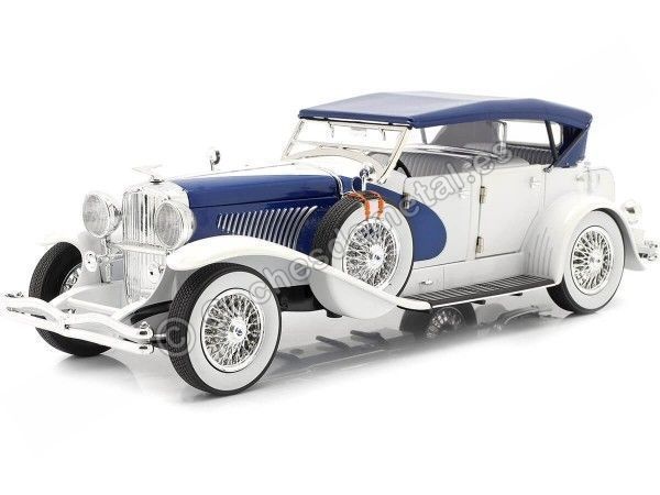 Cochesdemetal.es 1934 Duesenberg Phaeton II SJ Azul/Blanco 1:18 Greenlight 13589
