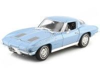 Cochesdemetal.es 1963 Chevrolet Corvette Sting Ray Coupé (C2) Azul Metalizado 1:24 Welly 24073