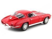 Cochesdemetal.es 1963 Chevrolet Corvette Sting Ray Coupé (C2) Rojo 1:24 Welly 24073