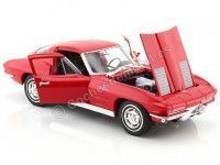 Cochesdemetal.es 1963 Chevrolet Corvette Sting Ray Coupé (C2) Rojo 1:24 Welly 24073