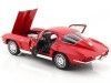 Cochesdemetal.es 1963 Chevrolet Corvette Sting Ray Coupé (C2) Rojo 1:24 Welly 24073