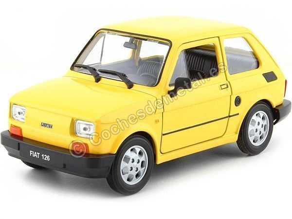 Cochesdemetal.es 1972 Fiat 126 (Seat 126) Amarillo 1:21 Welly 24066