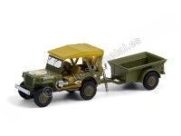 Cochesdemetal.es 1943 Jeep Willys + Remolque de Carga "Hitch & Tow Series 22" 1:64 Greenlight 32220A