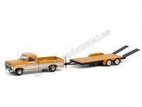 Cochesdemetal.es 1976 Ford F-150 Ranger XLT + Remolque de Plataforma "Hitch & Tow Series 22" 1:64 Greenlight 32220B