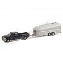 Cochesdemetal.es 2021 Dodge Ram 3500 Laramie Crew Cab + Trailer Aerovault MKII "Hitch & Tow Series 24" 1:64 Greenlight 32240D