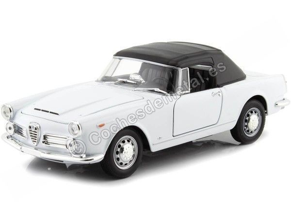 Cochesdemetal.es 1960 Alfa Romeo Spider 2600 Techo Blando Blanco 1:24 Welly 24003