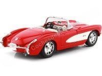 Cochesdemetal.es 1957 Chevrolet Corvette Convertible Rojo/Blanco 1:24 Welly 29393