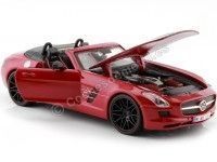 Cochesdemetal.es 2012 Mercedes-Benz SLS Roadster 6.3 AMG (C197) Custom Rojo/Carbono 1:24 Maisto Design 31370