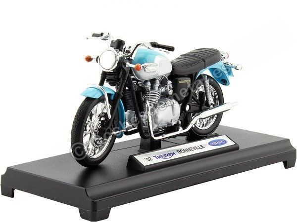 Cochesdemetal.es 2002 Triumph Bonneville Azul 1:18 Welly 12171