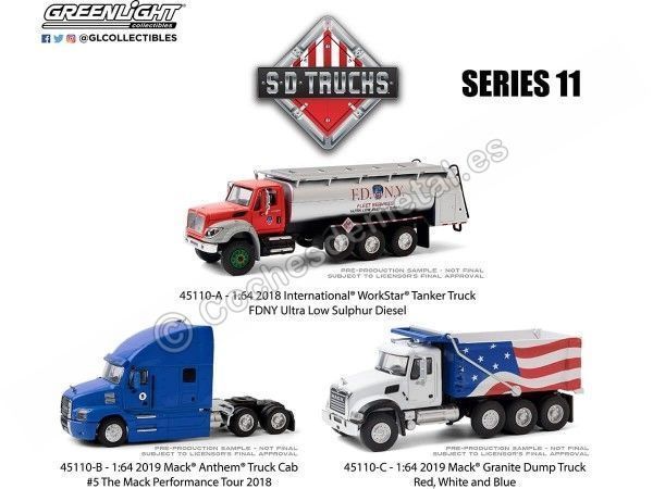 Cochesdemetal.es Lote de 3 Modelos "Super Duty Trucks Series 11" 1:64 Greenlight 45110