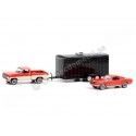 Cochesdemetal.es 1965 Ford Mustang + 1967 Ford F-100 + Remolque Canal Historia "Hollywood Hitch&Tow Series 9" 1:64 Greenlight...