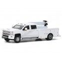 Cochesdemetal.es 2016 Chevrolet Silverado 3500 Dually Crane Truck "Dually Drivers Series 4" 1:64 Greenlight 46040A