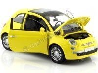 Cochesdemetal.es 2009 Fiat 500 Amarillo 1:24 Motor Max 73373