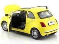 Cochesdemetal.es 2009 Fiat 500 Amarillo 1:24 Motor Max 73373