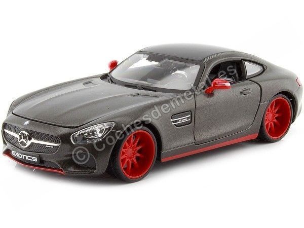 Cochesdemetal.es 2014 Mercedes-Benz GT AMG (C190) Gris Gunmetal 1:24 Maisto Design 32505