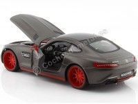 Cochesdemetal.es 2014 Mercedes-Benz GT AMG Custom (C190) Gris Gunmetal 1:24 Maisto Design 32505