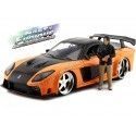 Cochesdemetal.es 2006 Mazda RX-7 "Fast & Furious + Figura Han" Naranja/Negro 1:24 Jada Toys 33174 253205002