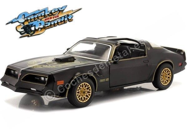 Cochesdemetal.es 1977 Pontiac Firebird TransAm "Smokey & The Bandit" Negro/Oro 1:24 Greenlight 84036