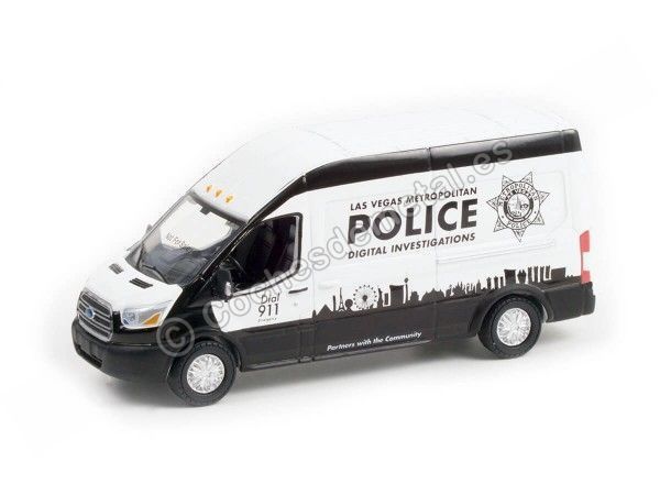 Cochesdemetal.es 2019 Furgoneta Ford Transit LWB High Roof Las Vegas Police "Route Runners Series 4" 1:64 Greenlight 53040E