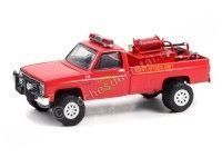 Cochesdemetal.es 1986 Chevrolet C20 Custom Pickup Truck Bomberos de Indiana "Fire & Rescue Series 1" 1:64 Greenlight 67010A