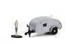 Cochesdemetal.es 1956 Caravana Teardrop Trailer + Mochilero "Hitched Homes Series 10" 1:64 Greenlight 34100F