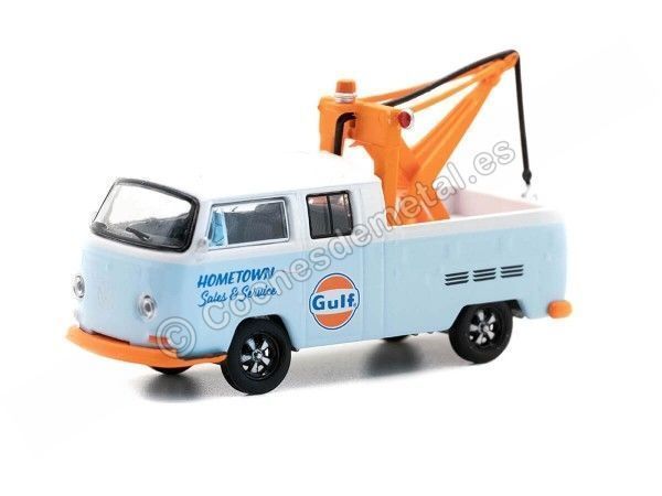 Cochesdemetal.es 1969 Volkswagen Pick-up con Grua GULF "Blue Collar Collection Series 10" 1:64 Greenlight 35220B