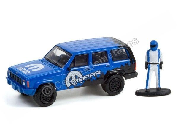 Cochesdemetal.es 2001 Jeep Cherokee Sport MOPAR Off-Road + Piloto de Carreras "The Hobby Shop Series 12" 1:64 Greenlight 97120E