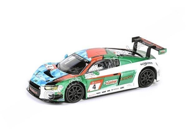 Cochesdemetal.es 2019 Audi R8 LMS EVO Nº4 Phoenix Ganador 24h. Nurburgring Blue/Green/White 1:64 Paragon Models 55251