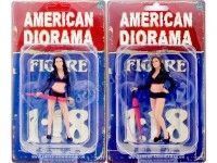 Cochesdemetal.es Figura de Resina "Chica Paragüera, Set de 2" 1:18 American Diorama 77435 77436