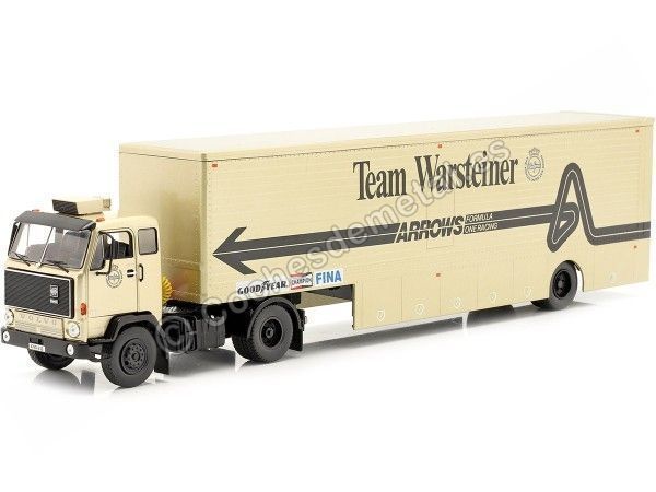 Cochesdemetal.es 1981 Trailer Volvo F89 Race Transport Team F1 Warsteiner Arrows 1:43 IXO Models TTR023