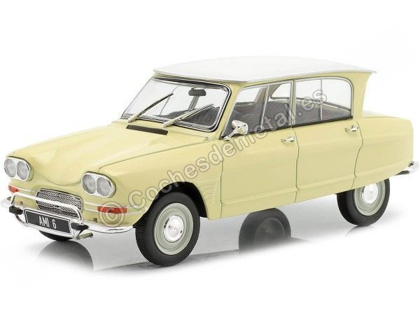 Cochesdemetal.es 1961 Citroen Ami 6 Amarillo/Blanco 1:24 WhiteBox 124104