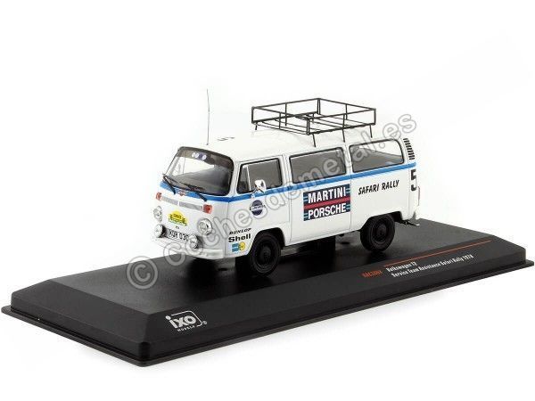 Cochesdemetal.es 1978 Volkswagen VW T2 Bus Furgoneta De Asistencia En Rally Con Baca Rally Safari "Team Porsche Martini" 1:43...