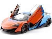 Cochesdemetal.es 2018 McLaren 600LT Coupe Team Tribute Livery Naranja/Azul 1:18 Solido S1804503