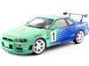 Cochesdemetal.es 1999 Nissan Skyline GT-R (R34) Falken Drift Livery Turquesa/Azul 1:18 Solido S1804304