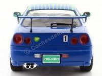 Cochesdemetal.es 1999 Nissan Skyline GT-R (R34) Falken Drift Livery Turquesa/Azul 1:18 Solido S1804304