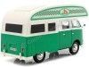 Cochesdemetal.es 1967 Volkswagen Type 2 (T3) Camper Van Blanco/Verde 1:24 Motor Max 79592