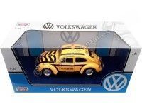 Cochesdemetal.es 1966 Volkswagen VW Beetle "Servicio Sígueme de Aeropuerto" Amarillo/Negro 1:24 Motor Max 79590