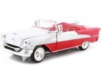 Cochesdemetal.es 1955 Oldsmobile Super 88 Convertible Blanco/Rojo 1:24 Welly 22432