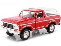 Cochesdemetal.es 1978 Ford Bronco HardTop Rojo/Blanco 1:24 Motor Max 79373