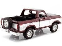 Cochesdemetal.es 1978 Ford Bronco OpenTop + Rueda de Repuesto Burdeos/Blanco 1:24 Motor Max 79372