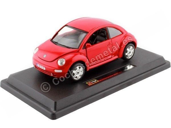 1998 Volkswagen New Beetle Rojo 1:18 Bburago 22029 Cochesdemetal.es