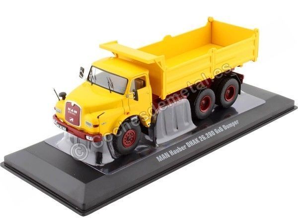 Cochesdemetal.es 1971 MAN 19.280H 6x6 Dumper con Volquete Amarillo/Rojo 1:43 IXO Models TRUD003