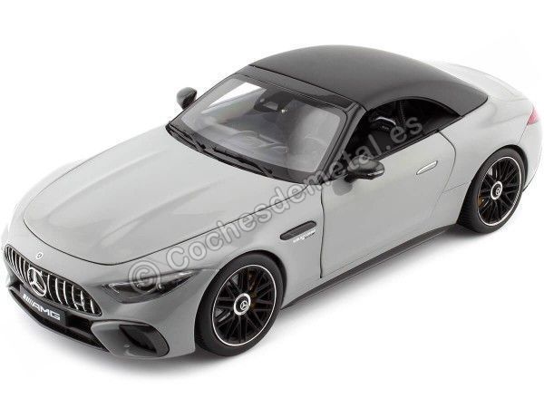 Cochesdemetal.es 2022 Mercedes-Benz AMG SL 63 4Matic Convertible (R232) Alpino Grau 1:18 iScale 180053