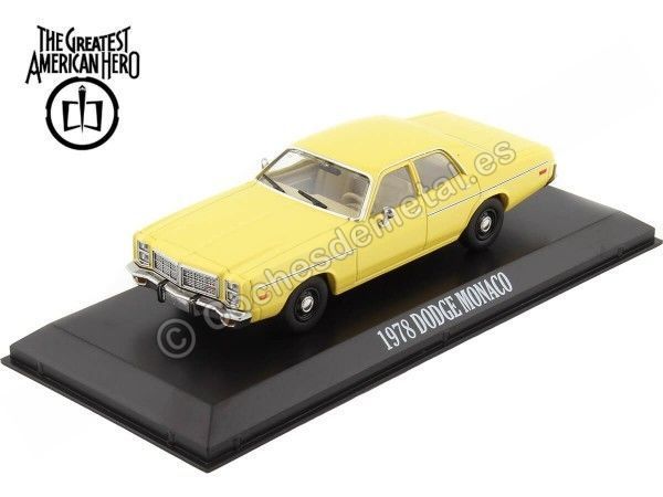 Cochesdemetal.es 1978 Dodge Monaco "El Gran Héroe Americano" Amarillo 1:43 Greenlight 86555