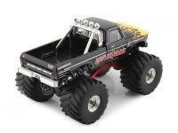 Cochesdemetal.es 1975 Ford F-250 Monster Truck "Earthquake Kings of Crunch" Negro con Llamas 1:43 Greenlight 88022