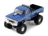 Cochesdemetal.es 1974 Ford F-250 Monster Truck "Midwest Four Wheel Drive & Performance Centre Kings of Crunch" Azul 1:43 Gree...